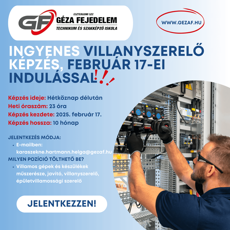 Ingyenes Villanyszerelő Felnőttoktatás