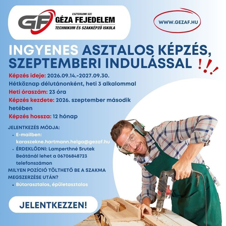 Asztalos felnőttképzés
