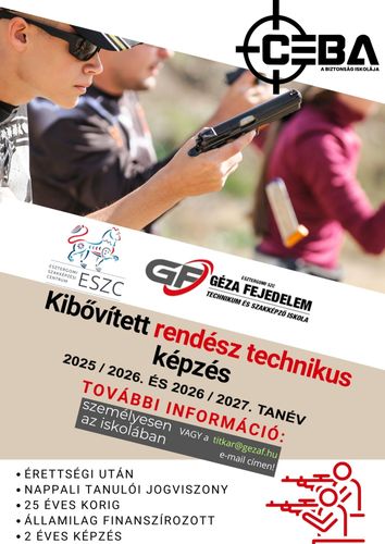 KIBŐVÍTETT RENDÉSZ TECHNIKUS KÉPZÉS!